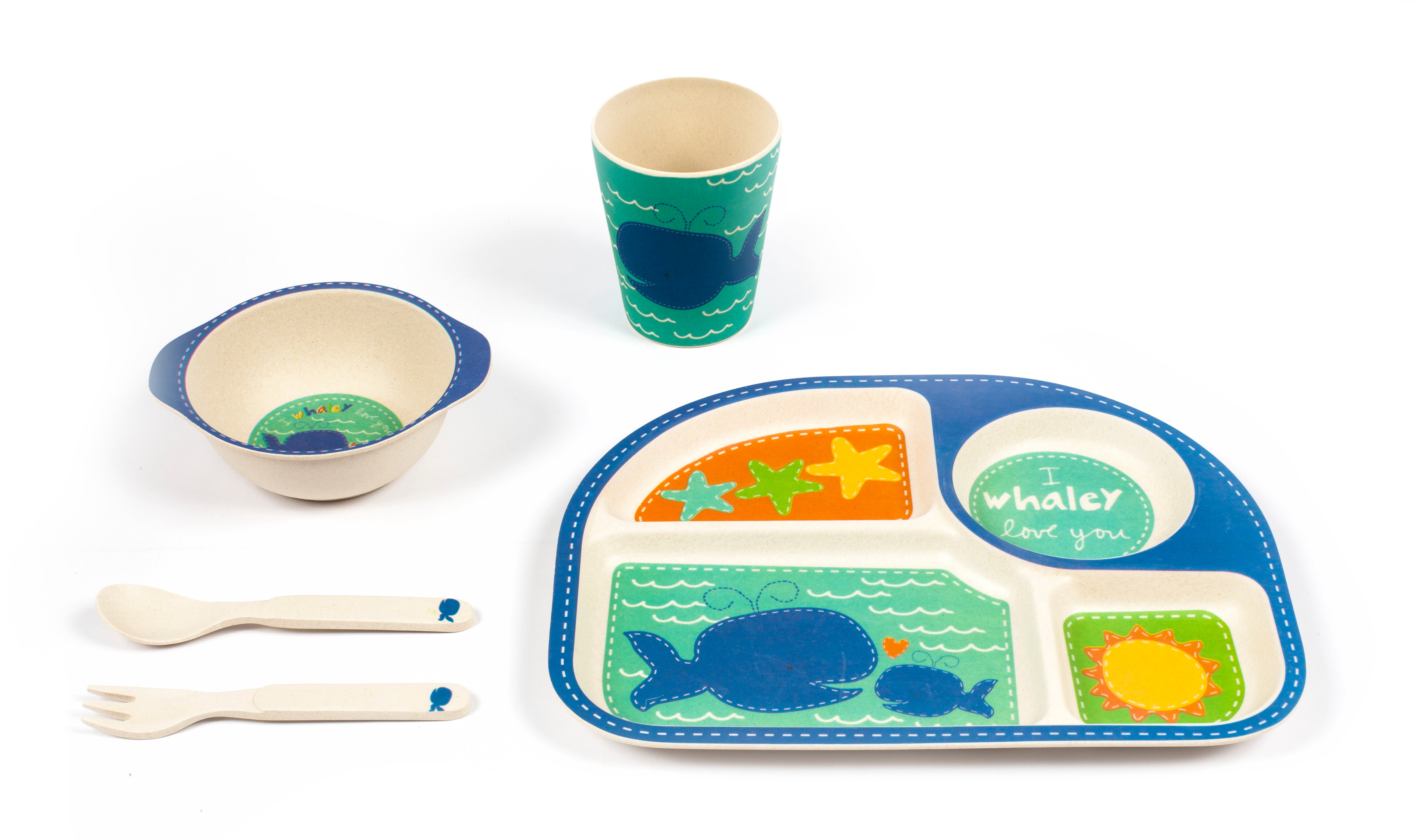 bamboozle-wally-whale-set-repas-enfant-5-pi-ces image 1