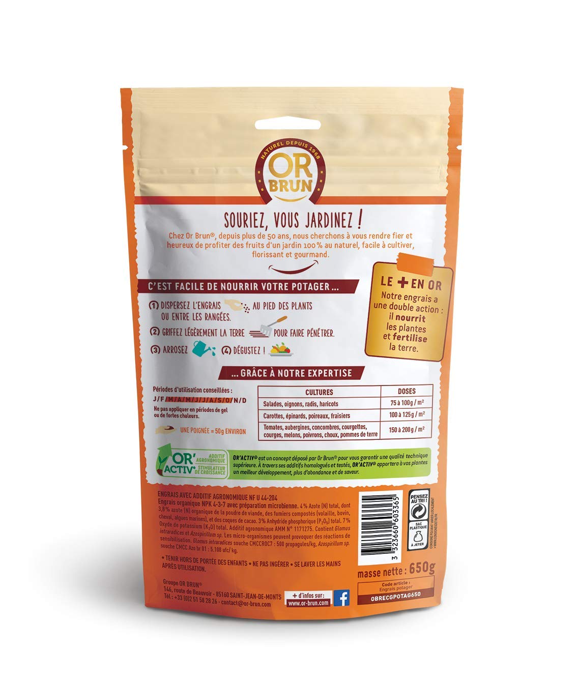 or-brun-or-activ-engrais-potager-650-g-bio image 2