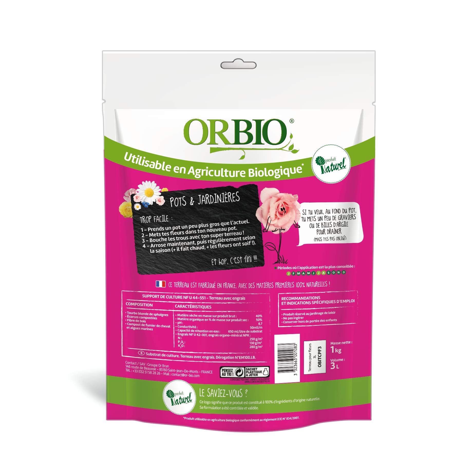 or-brun-p-re-fran-ois-terreau-fleurs-roses-3-l-bio image 2