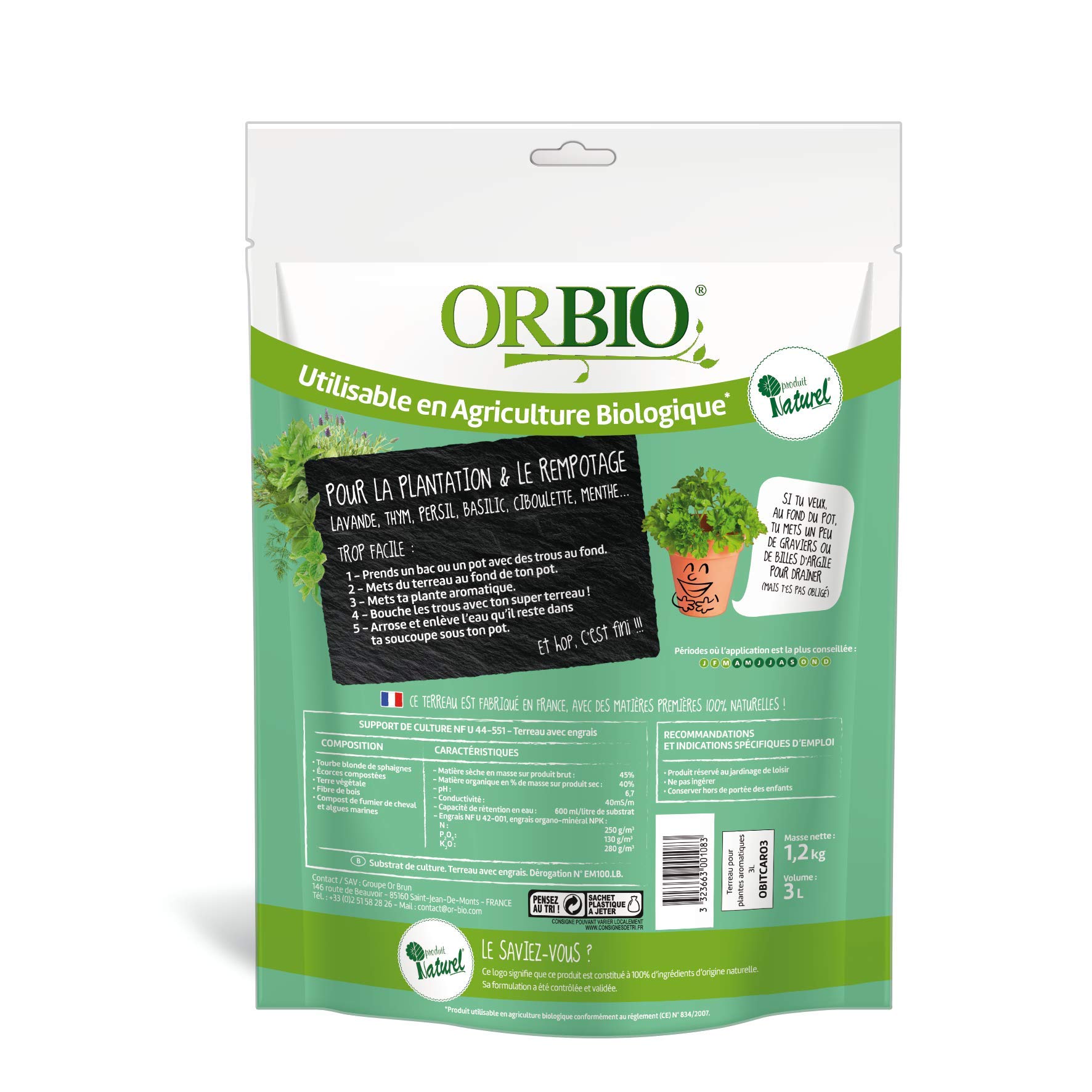 or-brun-orbio-terreau-plantes-aromatiques-3-l image 2