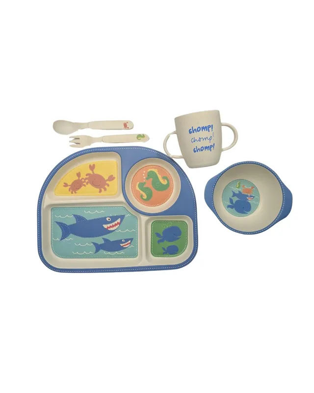 bamboozle-dinnerware-ocean-friends-coffret-repas-enfant-bambou-5-pi-ces image 1