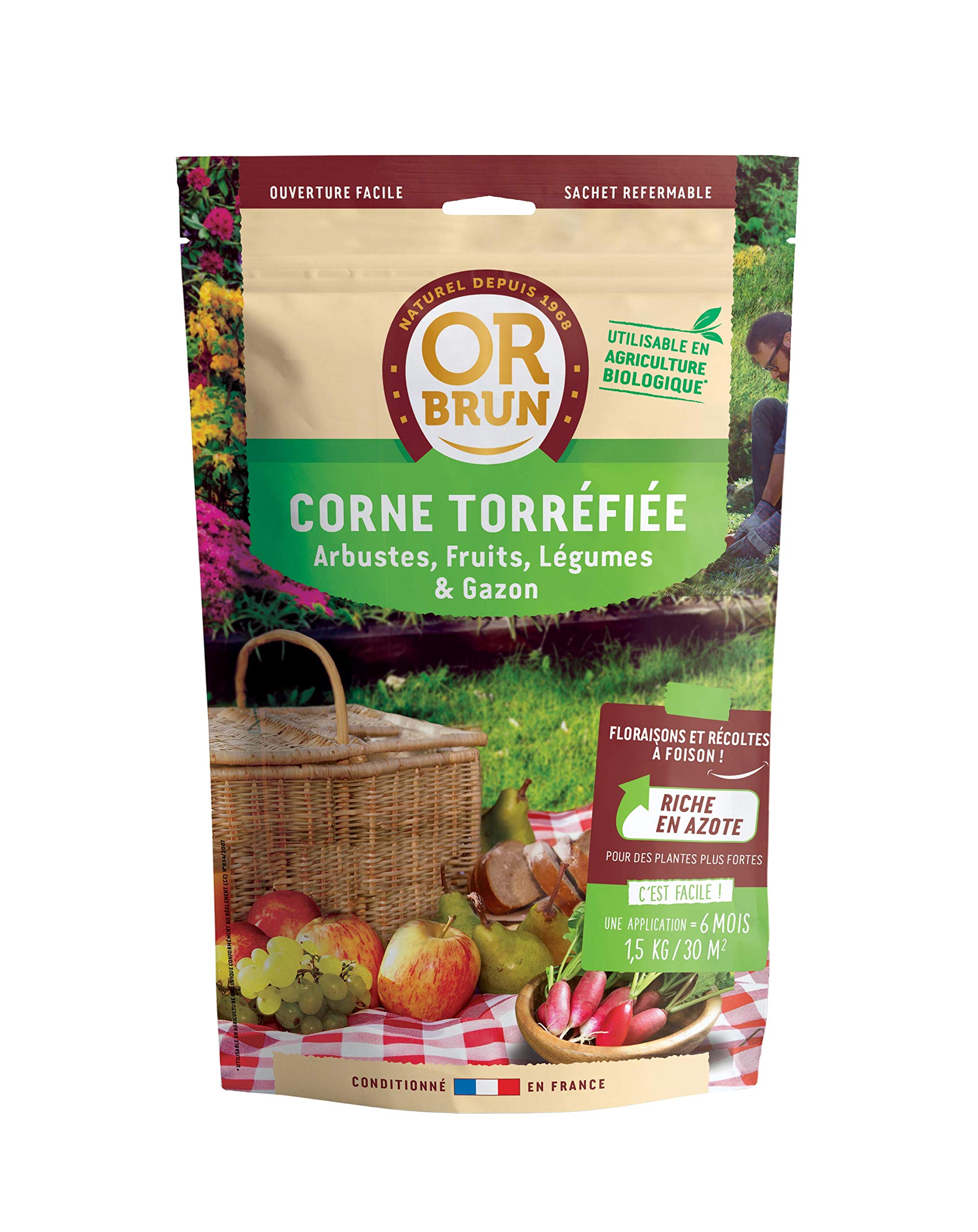 or-brun-l-authentique-engrais-corne-torrefiee-1-5-kg-bio image 1